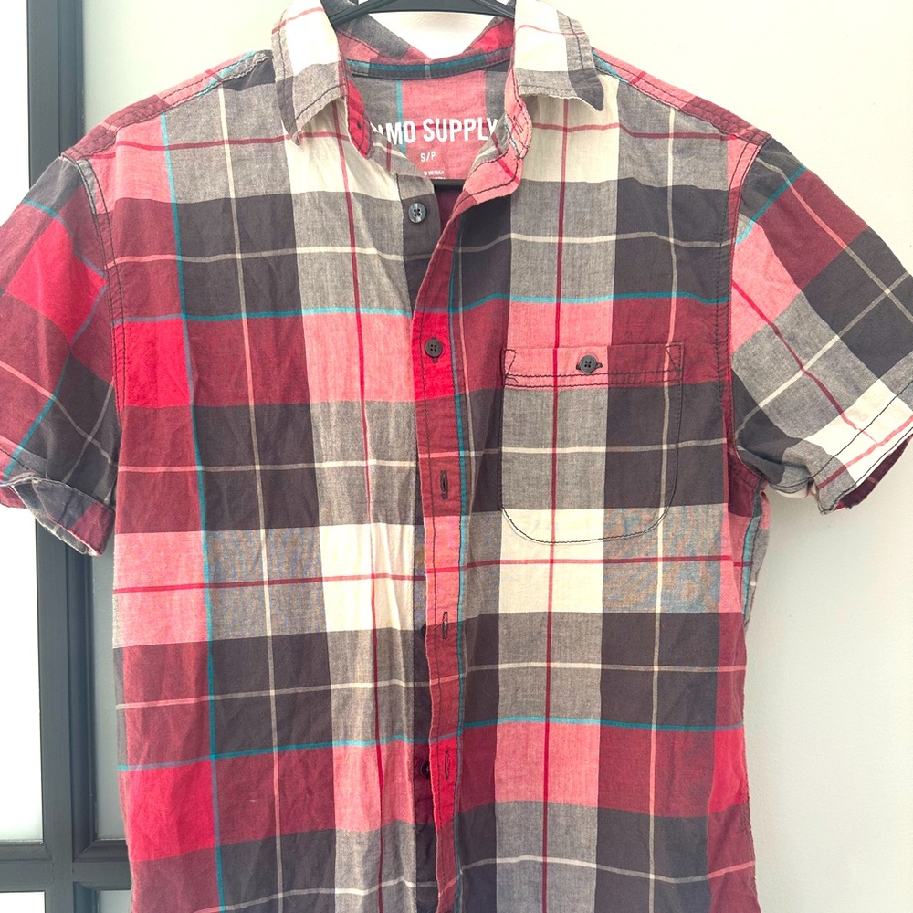 Red Plaid Short Sleeve